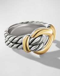 Thoroughbred Loop Ring in Silver with 18K Gold, 13mm