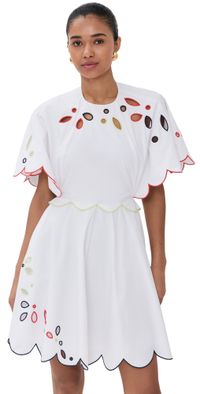 Rosie Assoulin Scalloped Buttercup Dress White Multi 8