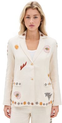 Carolina K Vera Blazer Ivory Embroid S