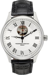 Frédérique Constant Silver & Black Classics Heart Beat Automatic Watch