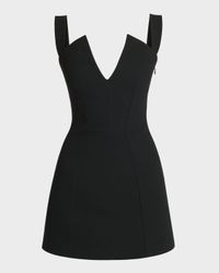 V-Collar Tailored Mini Dress