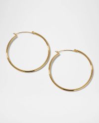 Gold-Plate Hinge Back Hoop Earrings