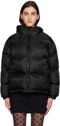 Moschino Blouson matelassé noir à logos