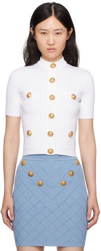 Balmain White Buttoned Cardigan