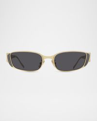 4G Liquid Metal and Nylon Rectangle Sunglasses