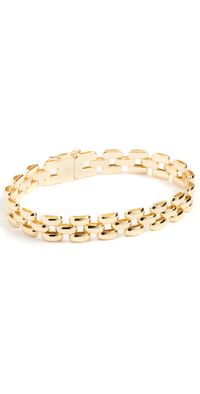 By Adina Eden Solid Watch Link Style Bracelet Gold One Size