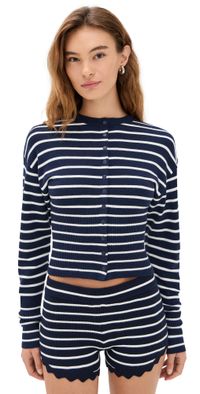 Lioness Head In The Clouds Cardigan Navy Stripe XXL