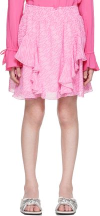 Miss Blumarine Kids Pink Tiered Skirt