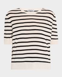 Striped Wool-Silk Knit Top