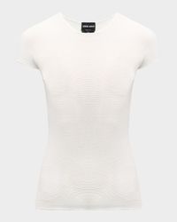 Scoop-Neck Short-Sleeve Ribbed Tee