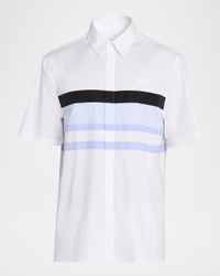 Men's Color-Block Stripe Short-Sleeve Shirt