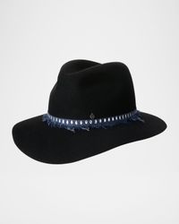 Henrietta Fringed Ribbon Wool Felt Fedora