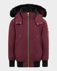 Kid's Gold Series Shearling-Trim Bomber Jacket, Size XS-XL