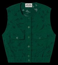The Tiny Big Sister - Gilet col rond en dentelle - Taille 40 - Vert