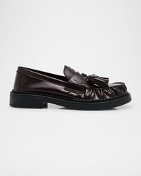 Spazzolato Leather Tassel Loafers