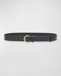 Gia Twisted Buckle Leather Belt