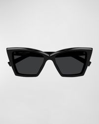 Beveled Acetate Cat-Eye Sunglasses