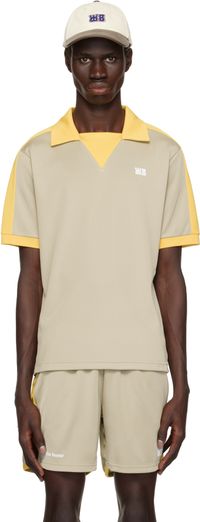 Wales Bonner Polo Home beige et jaune en jersey
