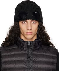 C.P. Company Black Goggle Beanie