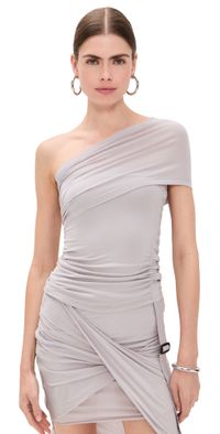 Helmut Lang Asymmetrical Protection Top Grey Lavender M