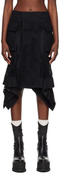 sacai Black Handkerchief Midi Skirt
