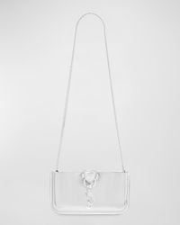Phone Metallic Faux-Leather Chain Crossbody Bag