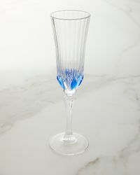 Blue Champagne Flute Glasses, Set of 4