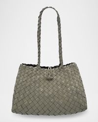 Croissant Woven Leather Shoulder Bag