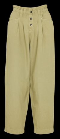 Bellerose - Pantalon large taille haute en coton mélangé - Taille 40 - Vert