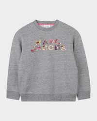 Girl's Jeweled Logo Sweatshirt, Size 8-14