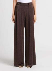 Momoni - Pantalon large pailleté - Taille 46 - Prune