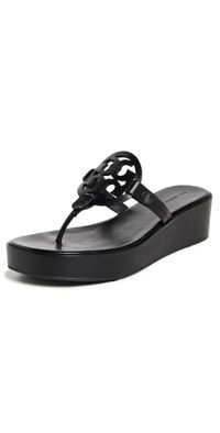 Tory Burch Miller Wedge Sandals 25mm Perfect Black 9