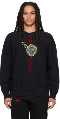 BENTGABLENITS Black Appliqué Sweatshirt