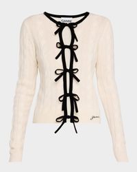 Cashmere Mix Tie-Front Cardigan