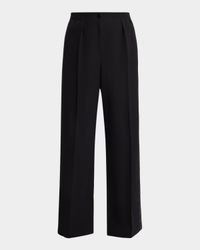 Felicita Double Pleated Wide-Leg Tuxedo Pants