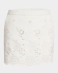Embroidered Spongy Jacquard Mini Skirt