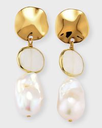 Moonstone and Baroque Pearl Drop Earrings