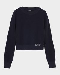 Logo Embroidered Wool Crewneck Sweater