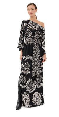 Figue Christy Dress Ornamental Tapestry Onyx Black M
