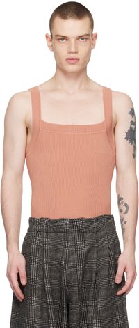 Dries Van Noten Pink Square Neck Tank Top