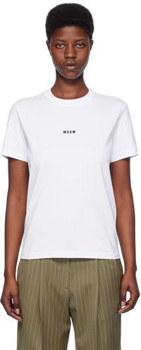 MSGM White Micro T-Shirt