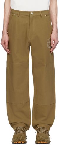 Moncler Genius Pantalon brun à panneau aux genoux - Moncler x Roc Nation