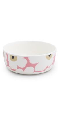 Marimekko Oiva Unikko Bowl Off White/Pink/Sand/Charcoal One Size