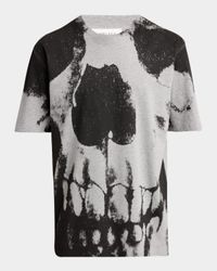 Men's Large Skull-Print T-Shirt