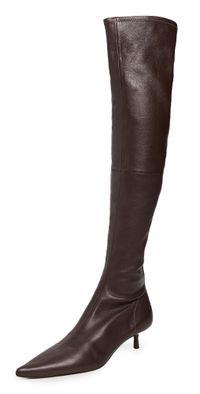 SIMKHAI Joni Stretch Leather Over-The-Knee Boots Hickory 41