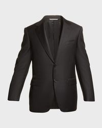 Men's Solid Wool Two-Piece Suit