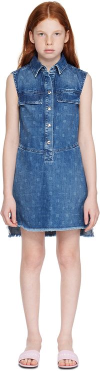 Givenchy Enfant | Robe bleue en denim à bords bruts