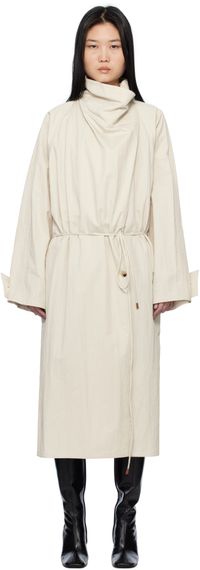 LE17SEPTEMBRE Off-White Cowl Neck Long Coat