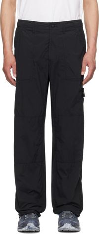 Stone Island Black Nylon Smerigliato Ghost Trousers