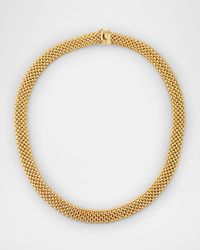 18K Yellow Gold Via Ornato Chicco Chain Necklace, 10mm
